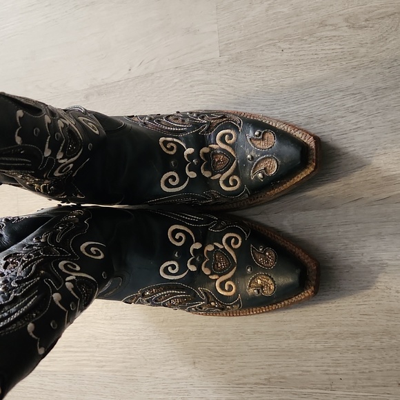 Tanner Mark Black Cowgirl Boots size 8 - Picture 2 of 3